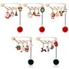 Korean Christmas Tassel Pompon Brooch: Snowman, Reindeer, Candy Cane, Glove Lapel Pins