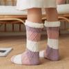 Fried Dough Twist Coral Fleece Socks Thicken Winter Floor Socks Fashion Sleeping Socks Women  Girls