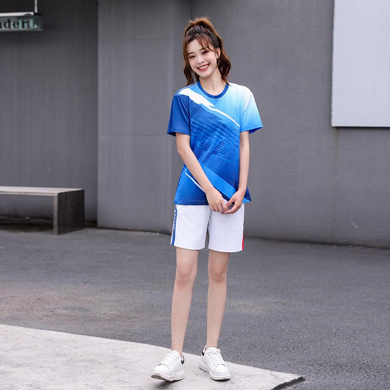 Unisex Badminton & Table Tennis Summer Sports Set - Short Sleeve Jersey & Competition Training Uniform