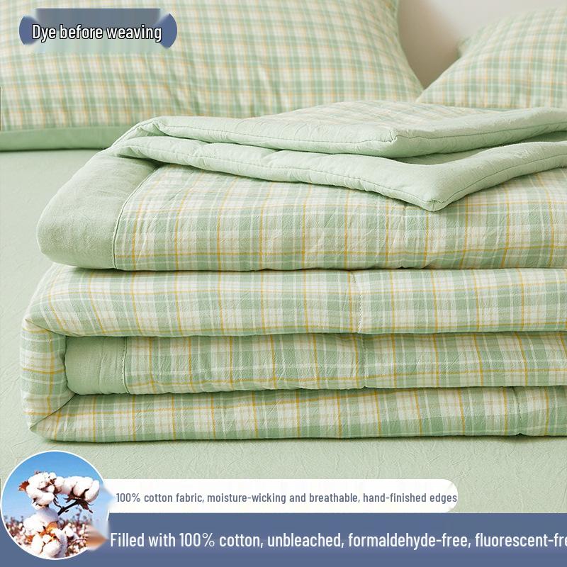 Inside and Out All-Cotton Quilt - 100% Pure Xinjiang Cotton Summer Air Conditioner Quilt for Single or Double Person