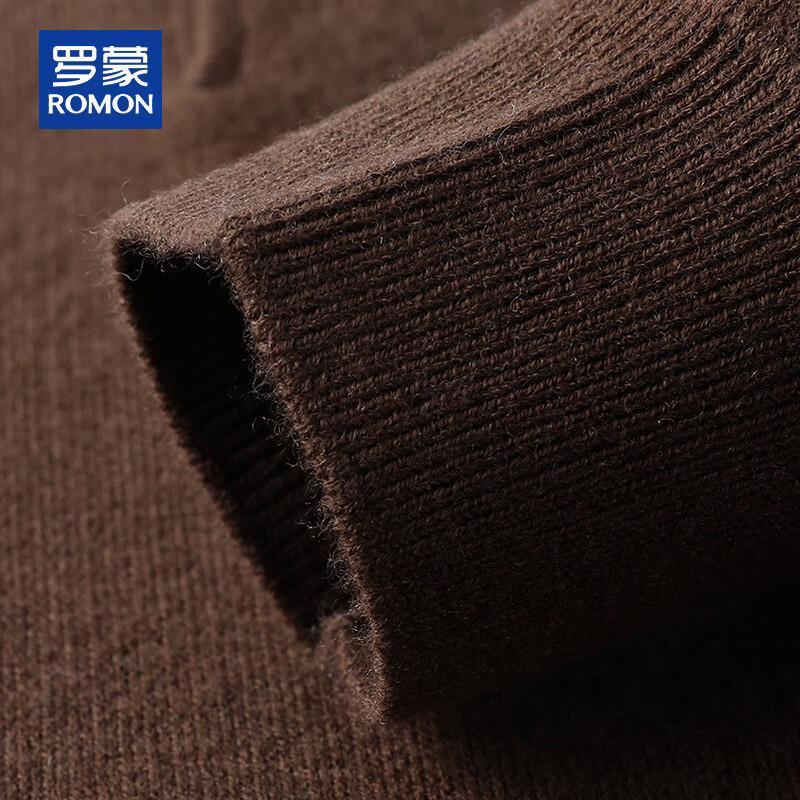 ROMON Men's 100% Pure Wool Thickened Turn-down Collar Sweater