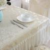 1PCS White Lace Table Cloths  Big Hem Embroidery Cover Towel Chair Cover Wedding Dinning Chair Cushion Table Decorating