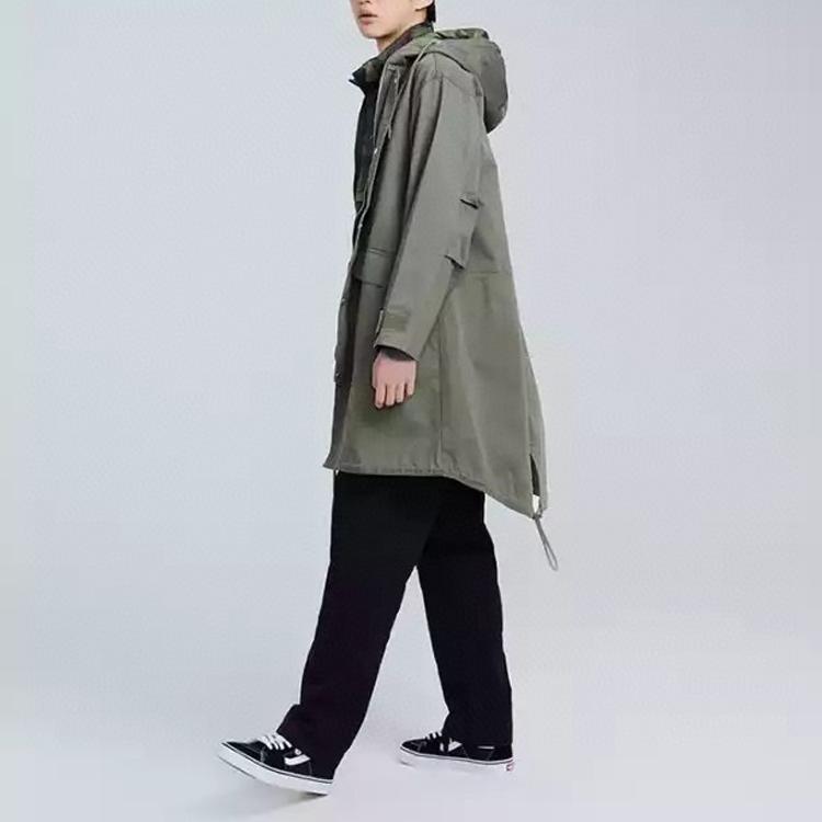 Vans Casual Sports Mid-Length Hooded Jacket Men Jackets Army-Green VN0A3QTUKCZ