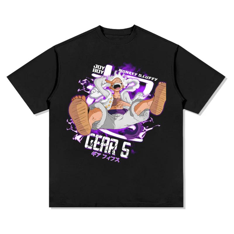 

One Piece Japanese Anime Pure Cotton Tshirt 2026 Summer Unisex Women Anime Enthusiasts Fashion Ventilate Retro Streetwear Tshirt S
