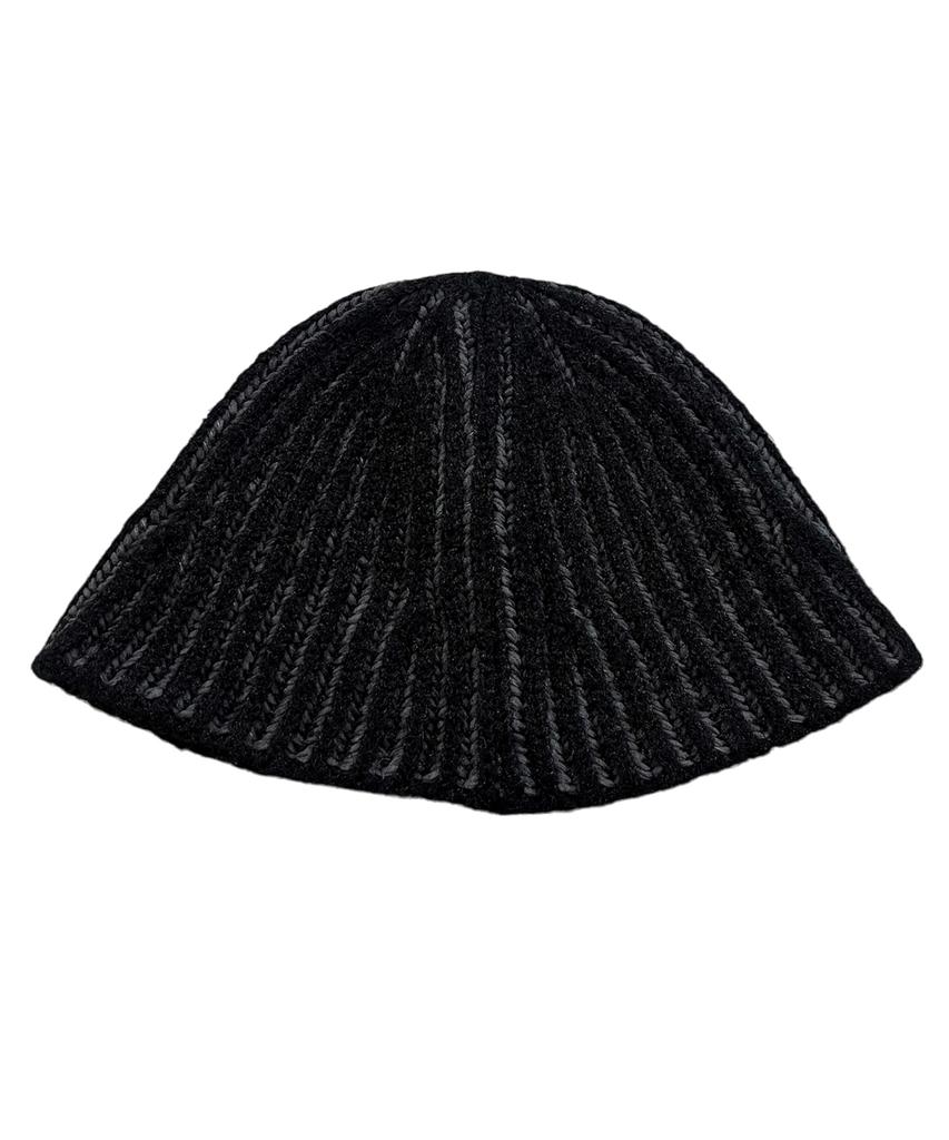 SK8ER ROCK Tone On Tone Cross Beanie ((Black))