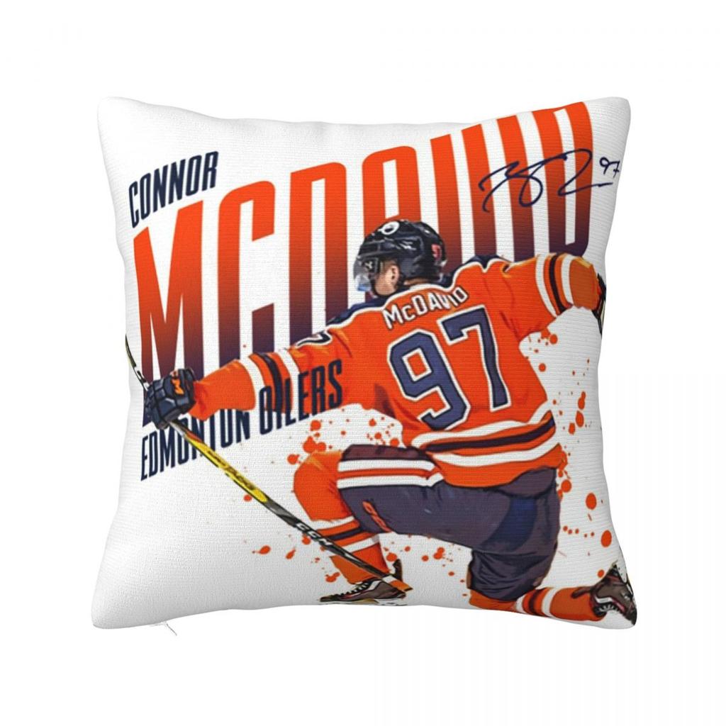 Connor McDavid  For Edmonton Oilers Fans Square Pillowcase Pillow Cover Cushion Comfort Throw Pillow for Home Bedroom