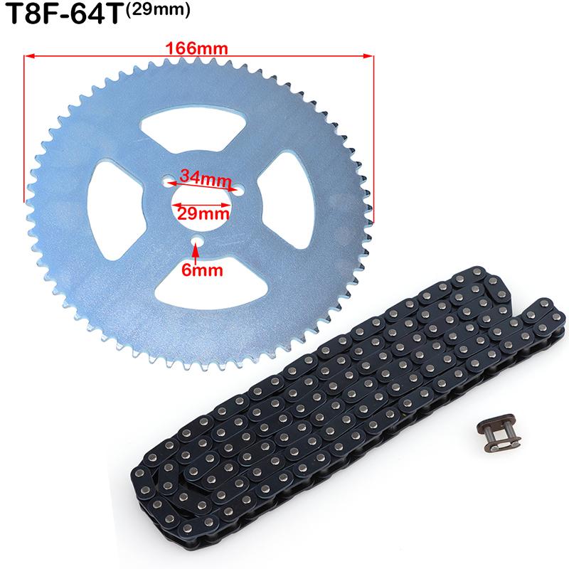 47cc 49cc T8F Chain 136 Links and 38 44 54 58 64 74 Tooth Sprocket for Mini Motorcycle Atv 4 Stroke 2 Stroke Engine Parts