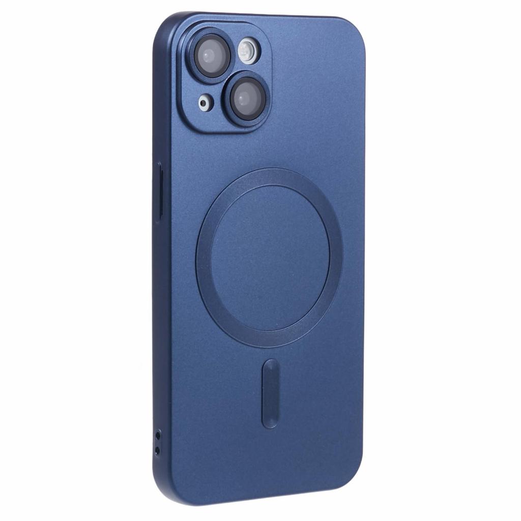 For iPhone 15 Plus Protective Case with Lens Film Compatible with MagSafe Rubberized TPU Phone Cover