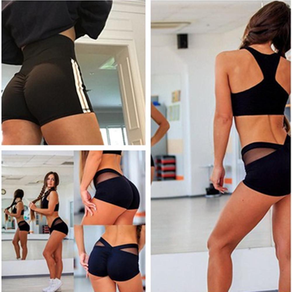Women Sports Shorts Gym Workout Waistband Skinny Yoga Short Pants Women Sports Shorts Gym Workout Waistband Skinny Yoga Short Pants