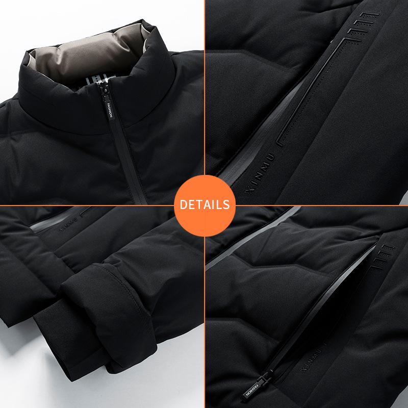 2026 Men's Stand Collar White Duck Down Jacket - Winter Fashion, Thick, Warm, Casual, Versatile Outerwear