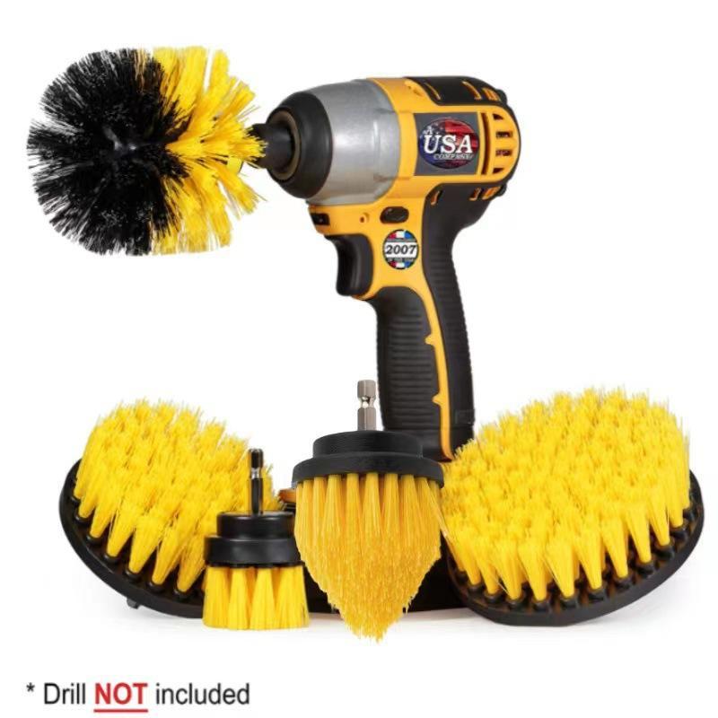 5Pcs Drill Brush Attachment Set Power Scrubber Brush Durable Cleaning Brushes For Bathroom Tile Floor Car Wheel Washing