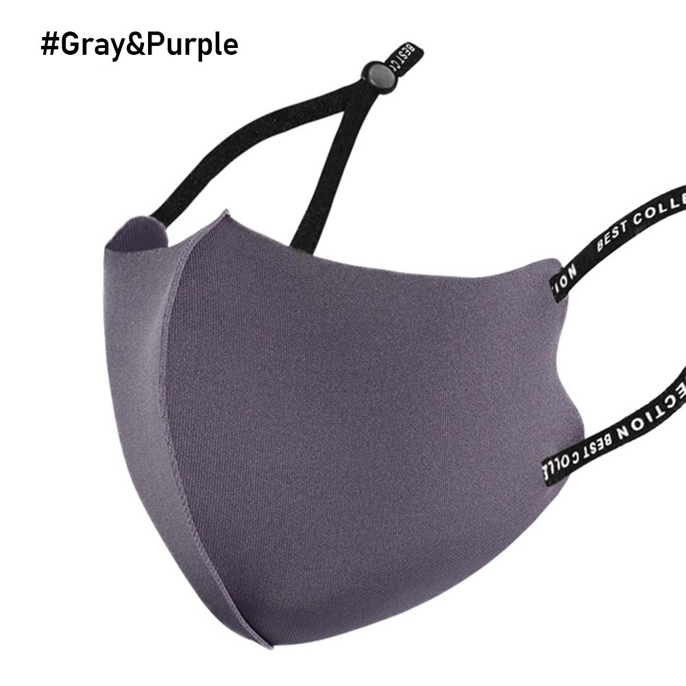 

3D моющаяся регулируемая пыленепроницаемая дышащая ледяная хлопковая трикотажная маска солнцезащитная дымка многоразовая маска для лица унисекс звезды маски Gray&Purple