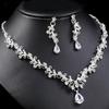 3pcs Exquisite Fashion European and American Light Luxury Bridal Necklace Earring Set Party Banquet Dress Wedding Accessories