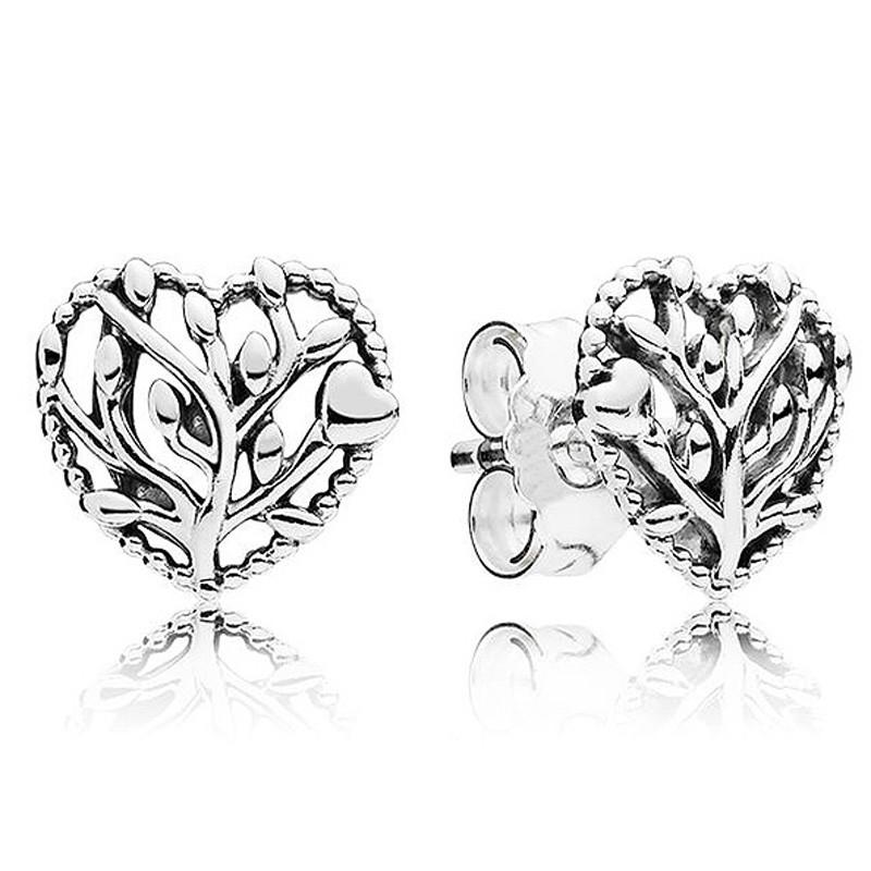 Boucles d'oreilles à tige en forme de cœur étincelant authentiques à main levée avec cristal pour femmes, en argent sterling 925, cadeau de mariage, bijoux de mode
