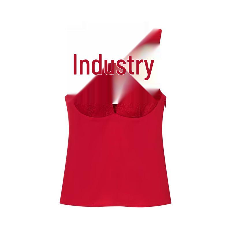 Camisola de Seda con Encaje para Mujer Estilo Europeo y Americano Invierno 2025 8986331