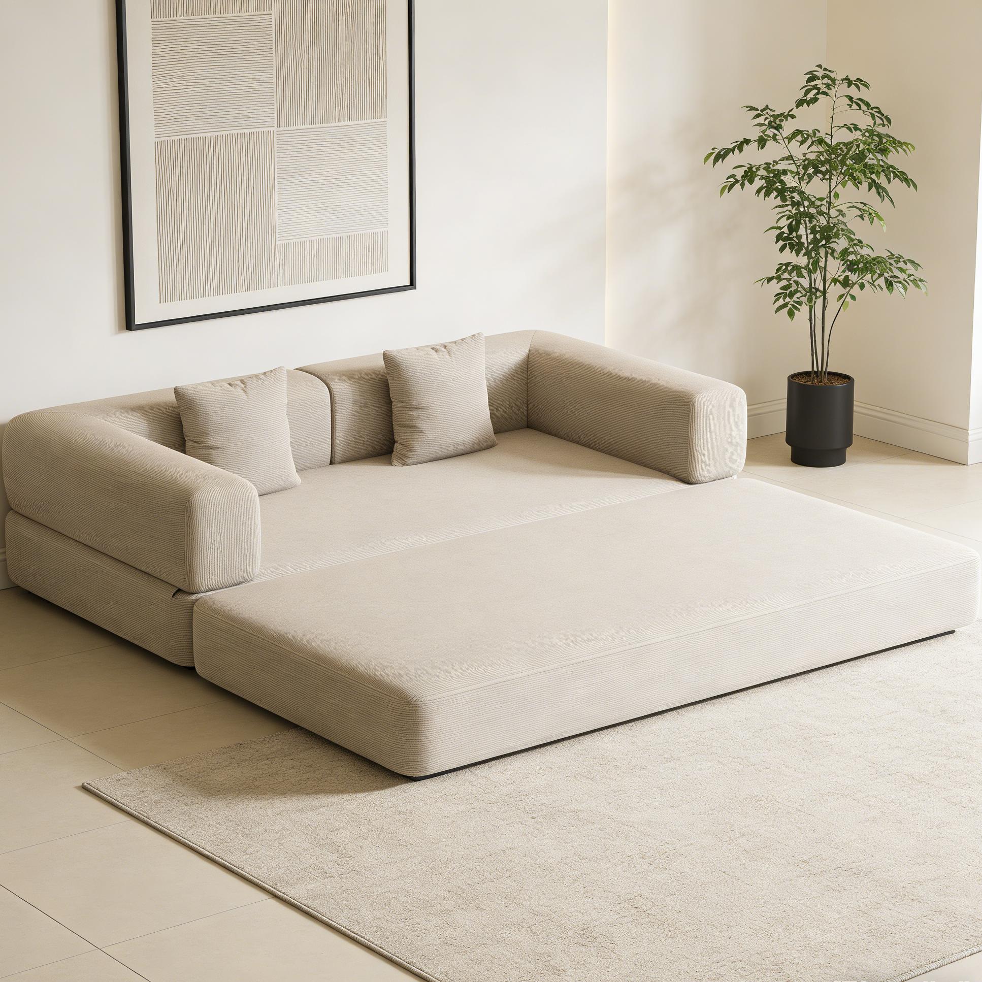 Convertible Sleeper Sofa Bed with Pillow