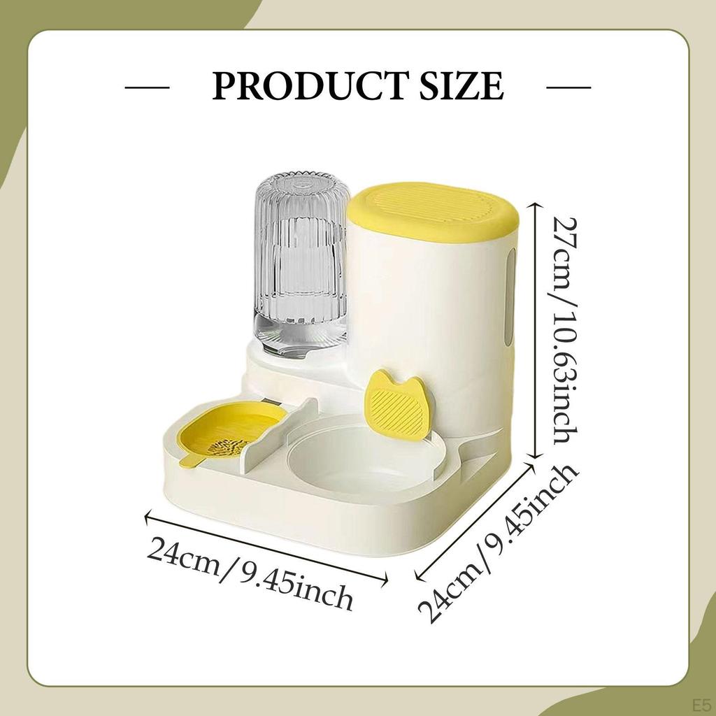 2 In 1 Automatic Pet Feeder, Water Bowl, Food Container, Drinking Bowl with Removable PP Parts