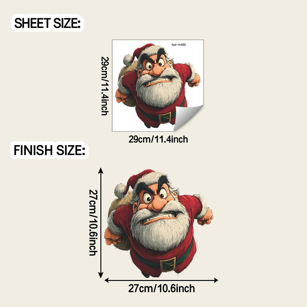 

Раскрашенный злой Санта-Клаус Ванная комната, Украшение дома Наклейки на стену
