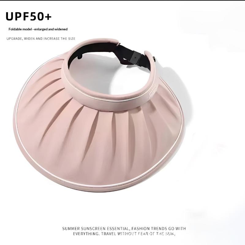 2026 Women'S Summer Large Brim Open Empty Top Sun Hat Upf 50+ Foldable Sunshade Hat Uv Protect Sun Protection Sun Cap