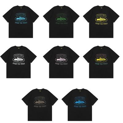 Corteiz Alcatraz Serie T-Shirts für Herren und Damen, kurzärmlig mit bedrucktem Logo, Rundhalsausschnitt, locker, lässiges T-Shirt