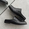 2025 Men's Slip-On Loafers Genuine Leather Casual Black Shoes Comfortable Breathable Business Shoes for Work Office Daily Wear