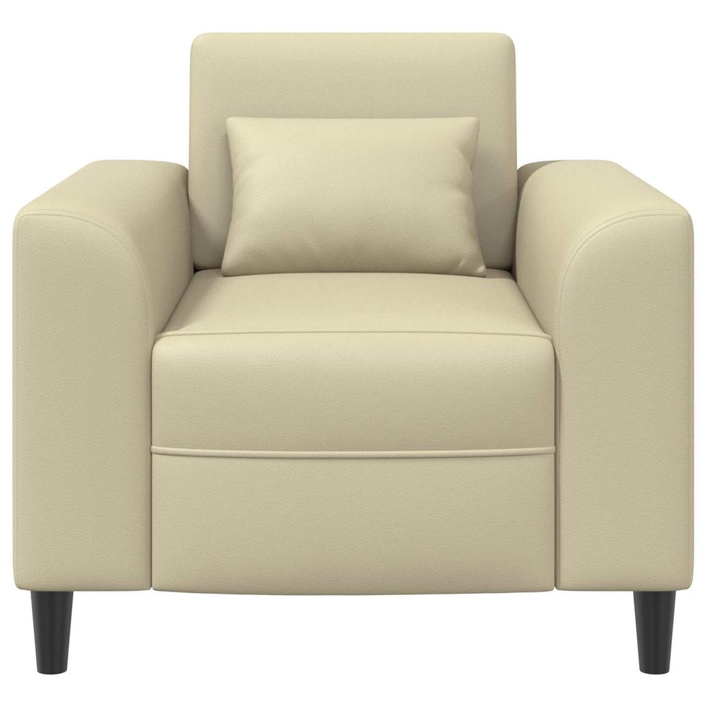 Armchair Cream Faux Leather