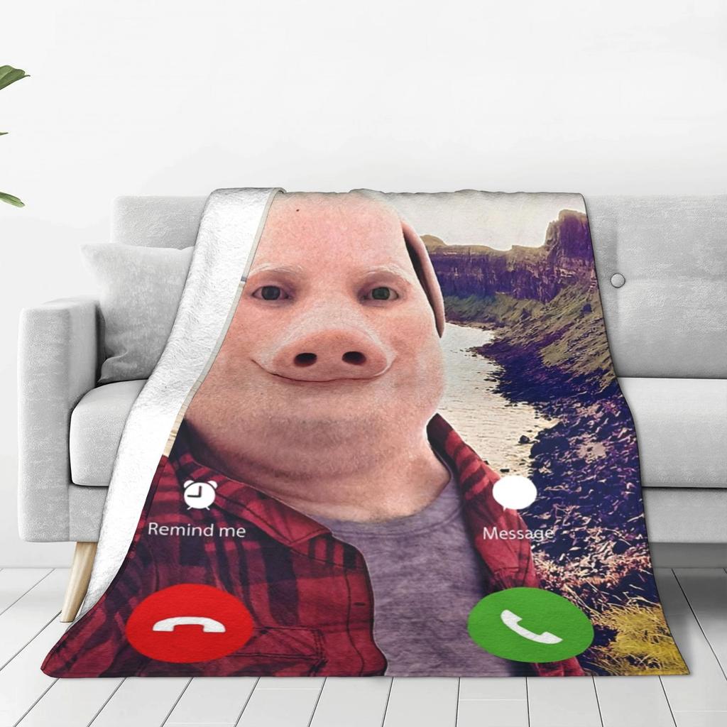 John Pork volá Vtipný meme deka Super měkká teplá Přehozová deka na pohovku 50x60 palců Více velikostí Kus koberce