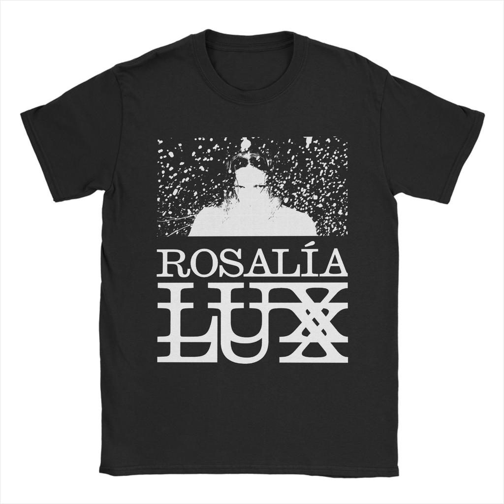 Singer Rosalia LUX Text TShirt for Unisex Funny Cotton Tee Shirt Round Neck Short Sleeve T Shirt Printing Clothing