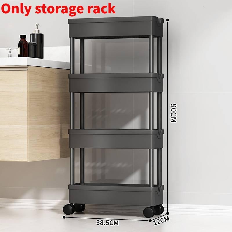 Minimalistyczny Plastikowy 4-poziomowy Wąski Wózek do Przechowywania do Organizacji Łazienki, Kuchni i Szafy