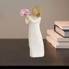 Holding Flowers Figure Collectible Figurine Gift Bookshelf Girl Resin Statue