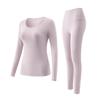 220g 95% Cotton Women's Autumn Warm Set: Antibacterial Round Neck Base Layer & Trousers.