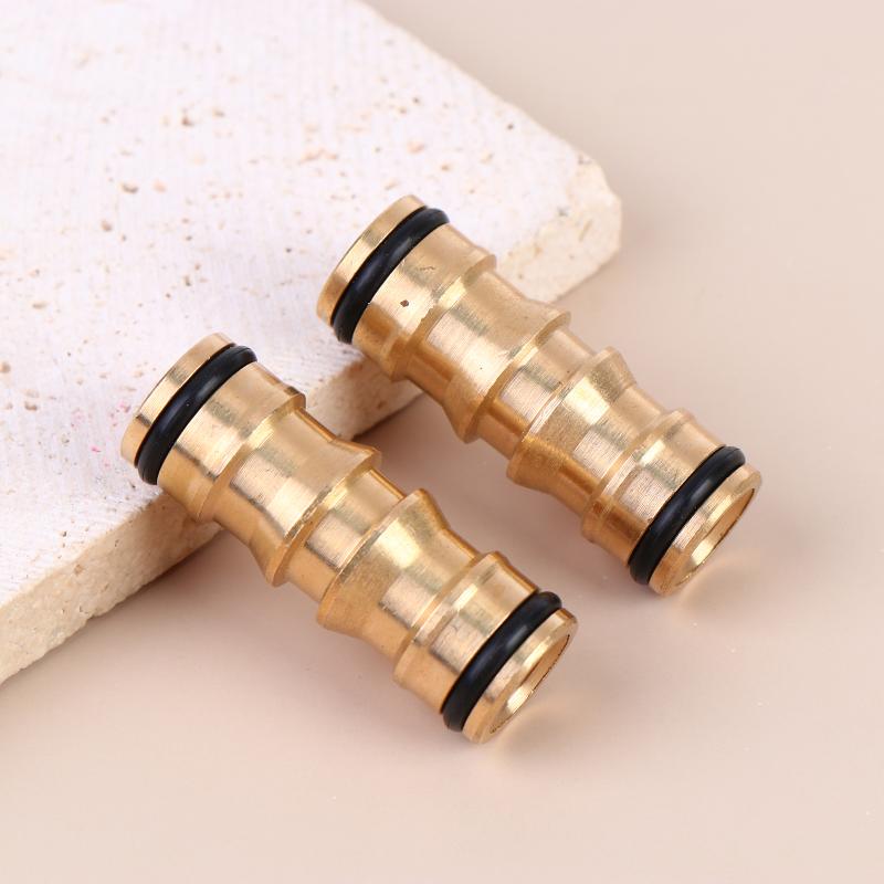 1/2/3Pcs 2 Way Garden Brass Hose Connector Joiner Coupler Watering Water Pipe Tap Male Water Pipe Repair Extension Joints