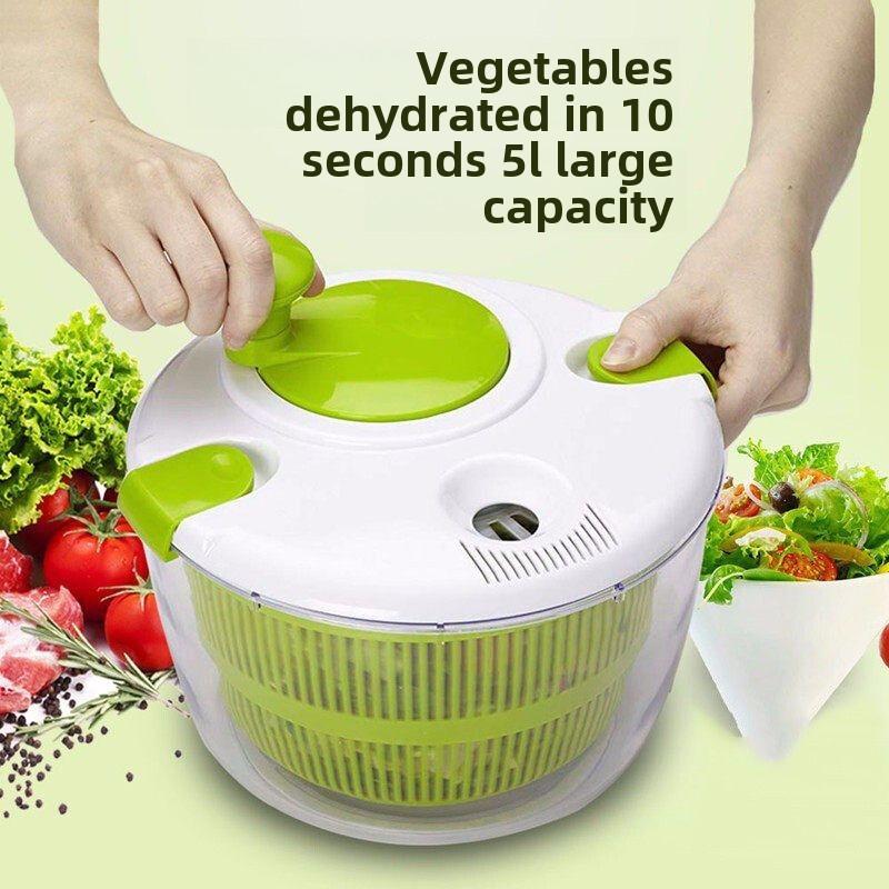One Multi-Purpose Salad Dumper and Strainer - No Need To Recharge PP Manual Vegetable and Fruit Dumper with Strainer Basket for Easy Meal Prep!