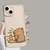 Cute Capybara Phone Case For IPhone 16 15 14 13 12 11 Pro Max X XS XR 7 8 Plus SE Fundas Funny Animals Transparent Soft Cover