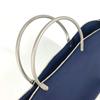 CHANEL Metal handle Bag Tote Bag Hand Bag polyamide Navy