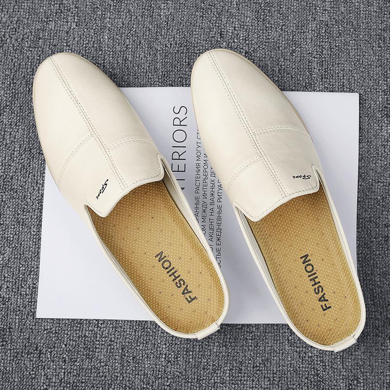Men's Leather Slippers Sandals Loafers