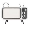 Retro TV Shaped HD Stereo   Speaker Loudspeaker for Under 6   Mobile Phone Stand White