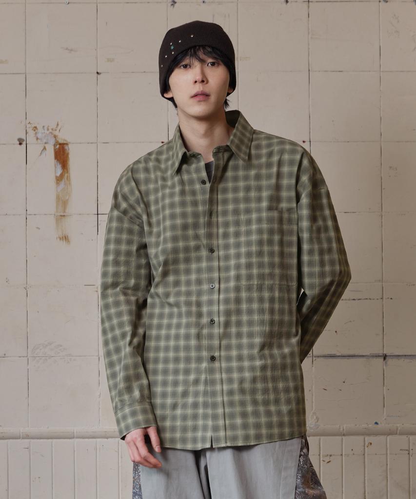 RUGGED HOUSE Smoky Tartan Check Shirt Gray