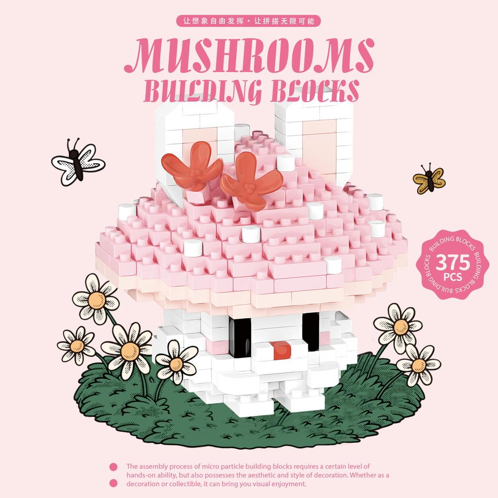 Mushroom Adults Particle Micro Building Blocks Animals Brick Construction Set Toys for Children Girl 6 Year Old Games Child Gift