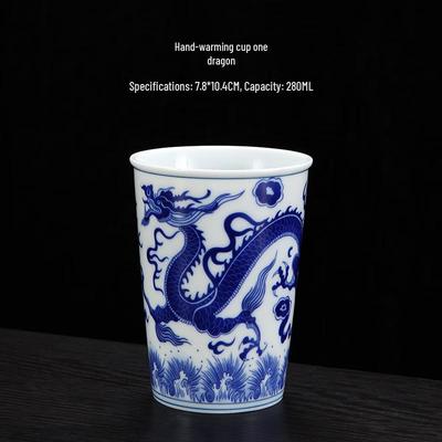 Tasse Dragon Phénix en Porcelaine Bleue et Blanche Shangqi