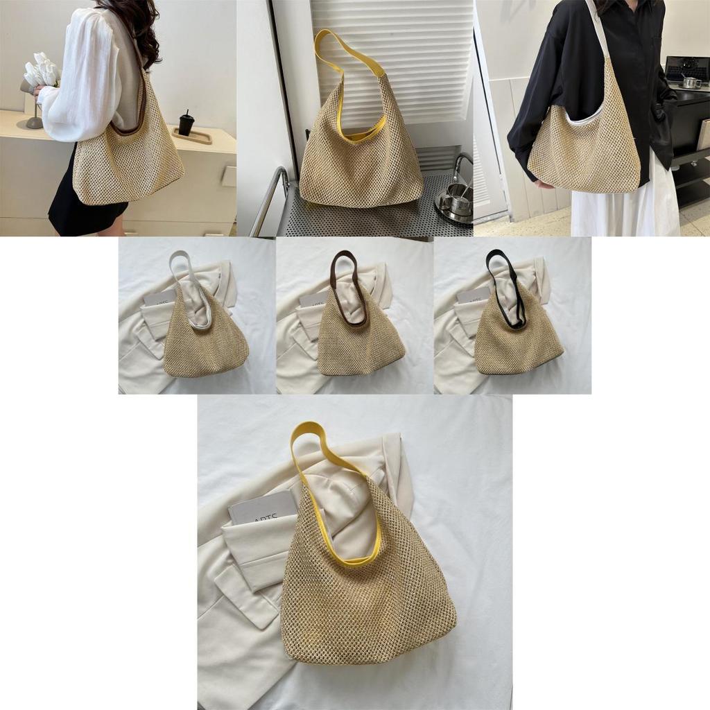 Fashionable Large Capacity Woven Handbag Tote Bag For Everyday Use In Multiple Colors