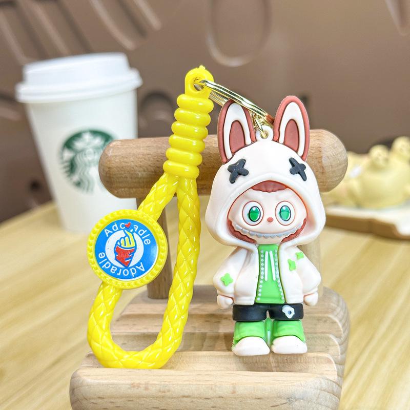 LABUBU Tlukot Srdce Makronka Slepá Krabička Klíčenka - POPMART Bubble Mart Série Vinylová a Plyšová Panenka