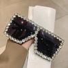 Sunglasses Women Oversized Square Diamond Men Fashion Rhinestone Sun Glasses Lady Luxury  Designer Eyewear UV400 Unisex