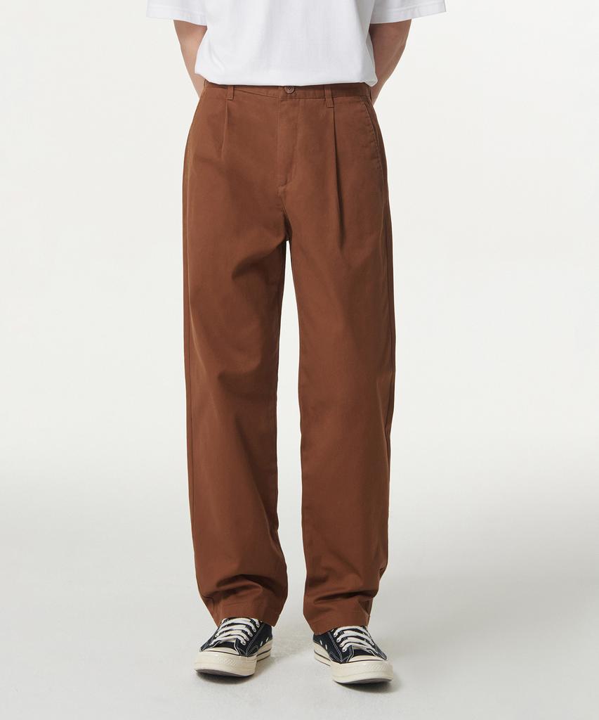 MUSINSA STANDARD One-Pleat Regular Fit Chino Pants [Brick Orange]