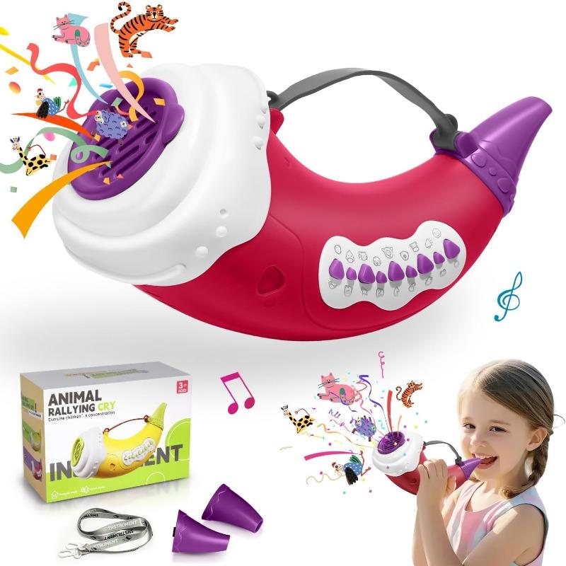 Hračky pro volání zvířat, Lovecká hračka se 2 režimy 30 zvuky, 5 úrovní světel, Hra na venkovní objevování s hračkami měniče hlasu s klaksonem pro chlapce a dívky