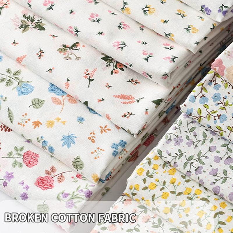 0.5m/2m Rural Style Pure Cotton Small Floral Printed Fabric for Sewing Dresses Decorative Cloth Handmade DIY Clothing Fabrics