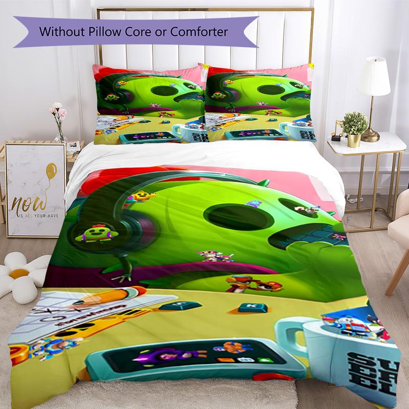 Brawl Stars Comforter Cover Set Perfect for Bedrooms Soft Fabric Christmas Gift
