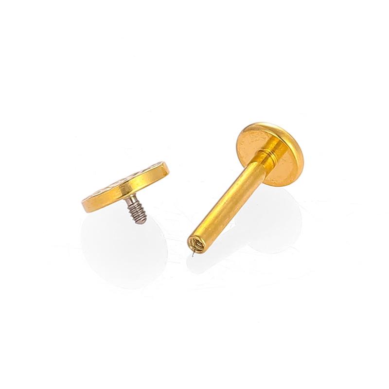 Titanium Zirconium Flat End Bar Ear & Lip Stud Piercing Jewelry