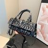 Sweet and cool personality leopard print spice girl bag women summer high sense commuting messenger small bag niche design handbag