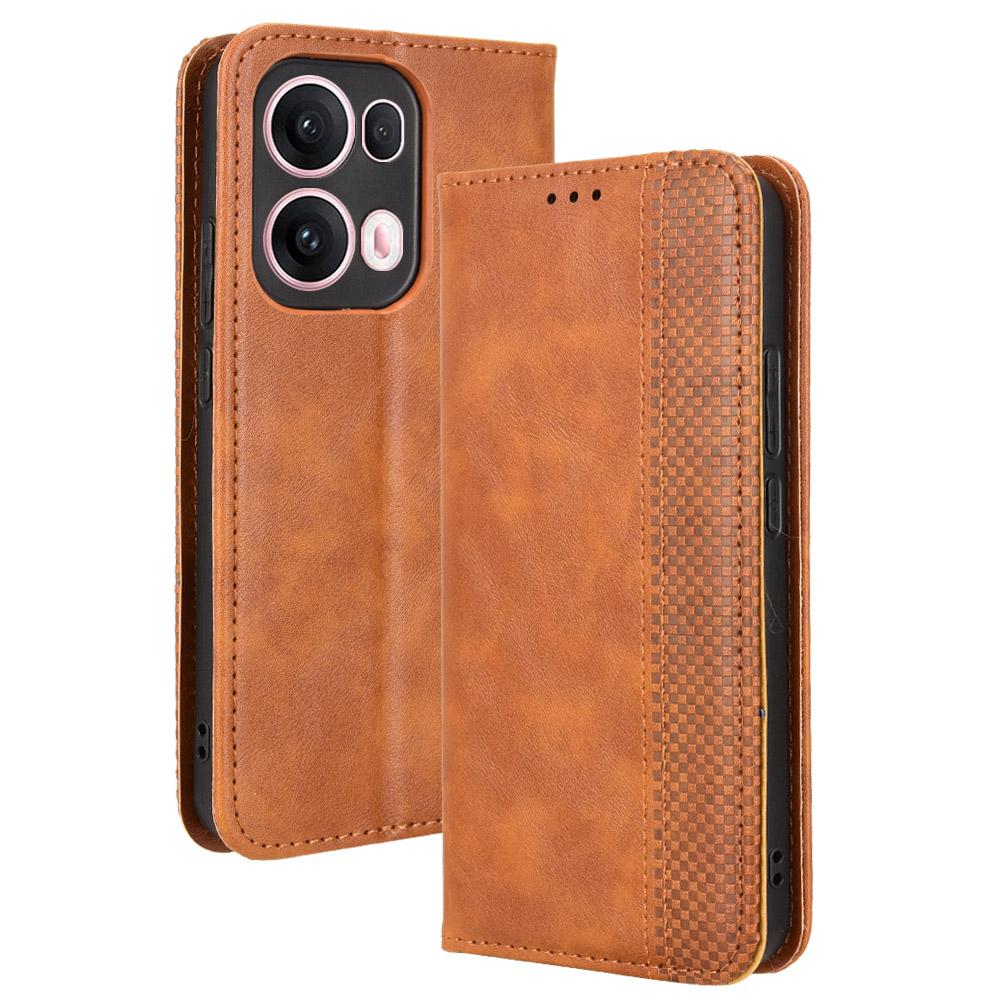 For Oppo Reno13 Pro 5G Leather Case Wallet Stand Retro Texture Phone Cover